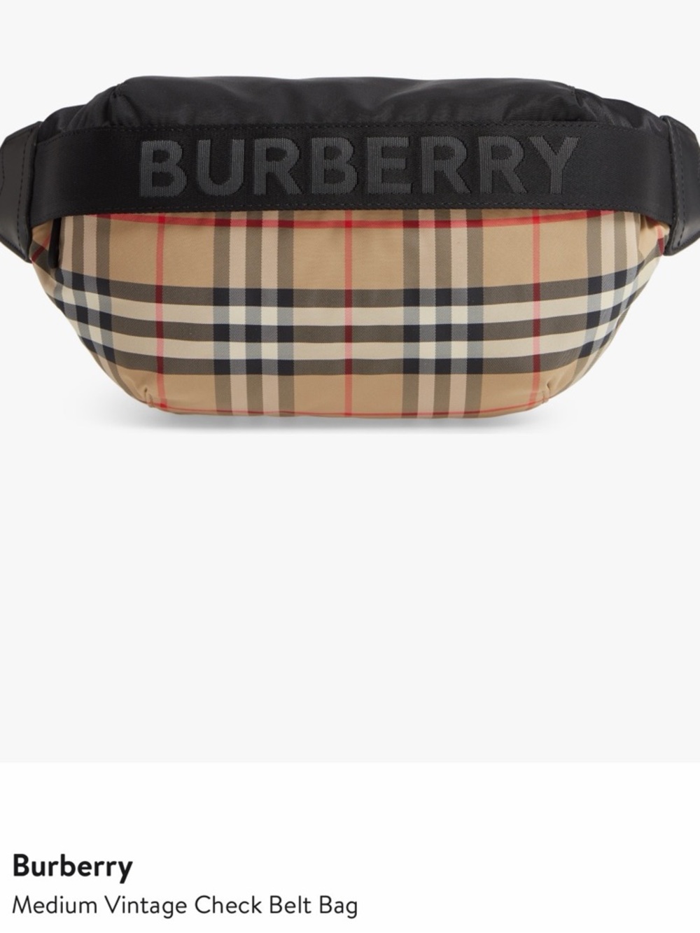 Burberry Medium Vintage Check Belt Bag